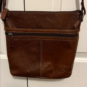 Jack Georges Brown Leather Crossbody Bag